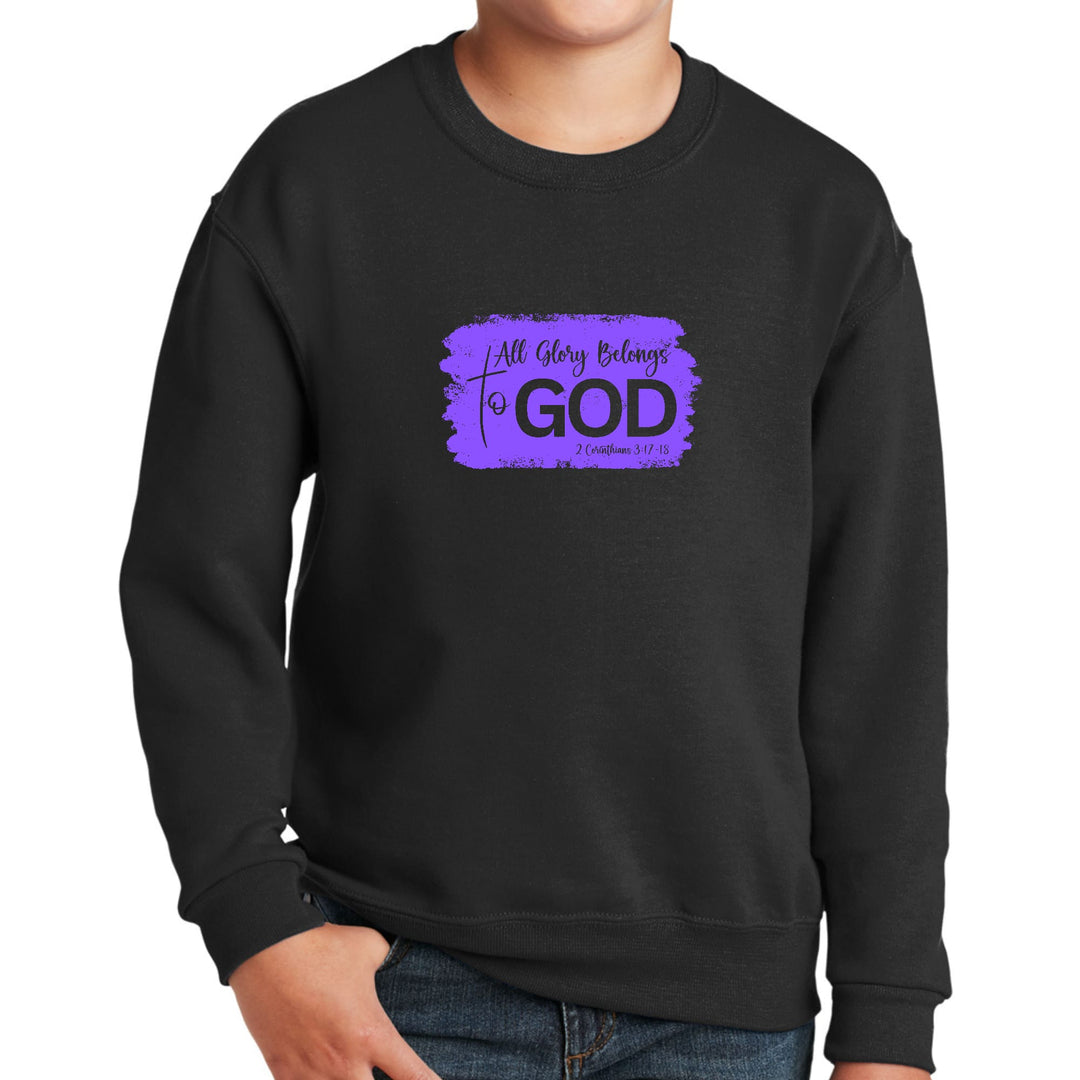 Youth Graphic Sweatshirt All Glory Belongs to God Lavender - Youth | Sweatshirts