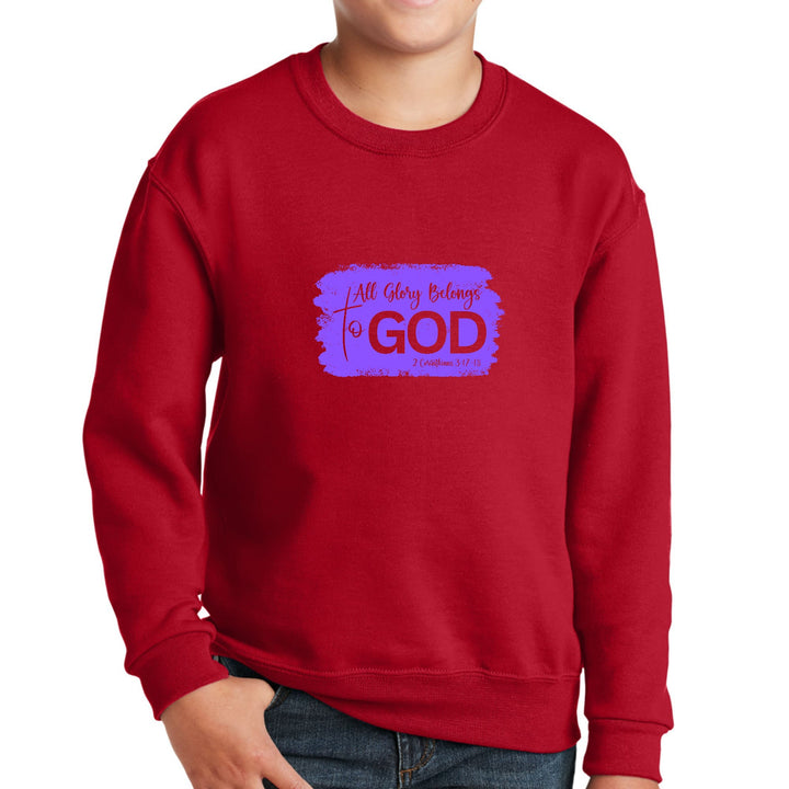Youth Graphic Sweatshirt - All Glory Belongs to God - Lavender