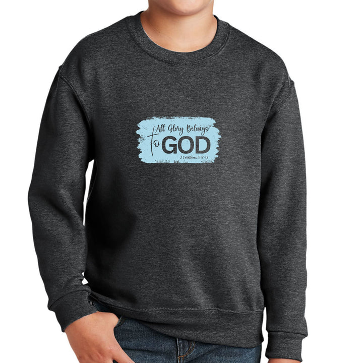 Youth Graphic Sweatshirt All Glory Belongs to God Light Blue - Youth