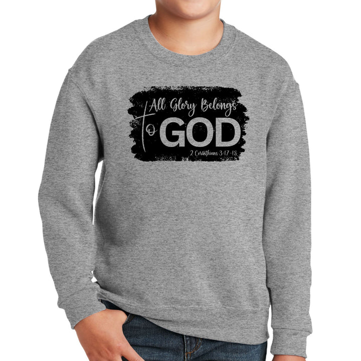 Youth Graphic Sweatshirt All Glory Belongs to God Print - Youth | Sweatshirts