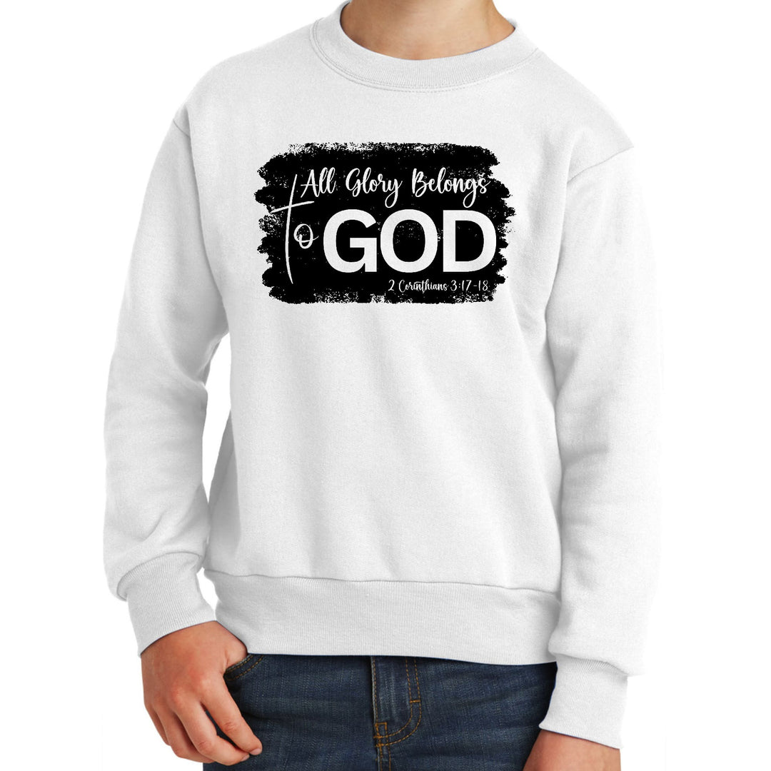 Youth Graphic Sweatshirt All Glory Belongs to God Print - Youth | Sweatshirts