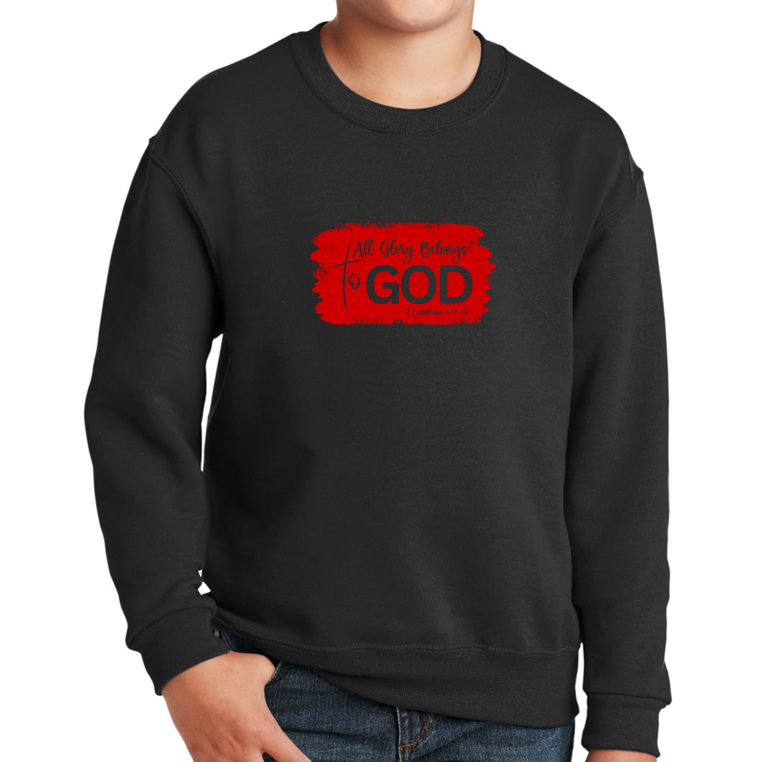 Youth Graphic Sweatshirt All Glory Belongs to God Red - Youth | Sweatshirts