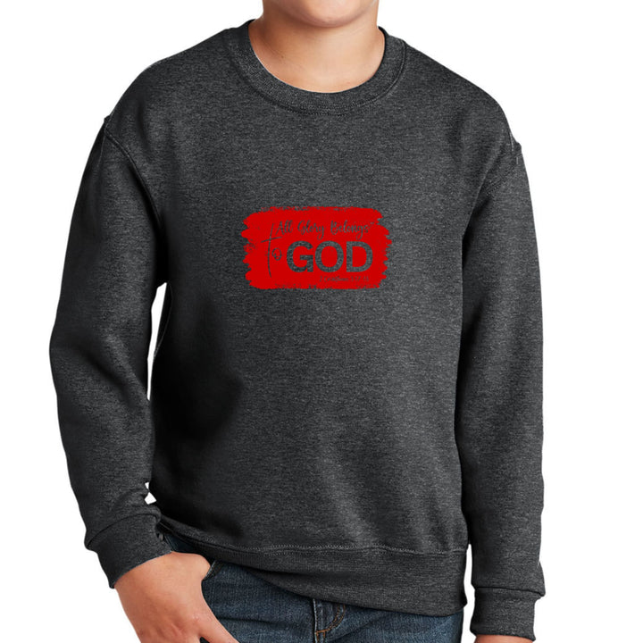 Youth Graphic Sweatshirt All Glory Belongs to God Red - Youth | Sweatshirts