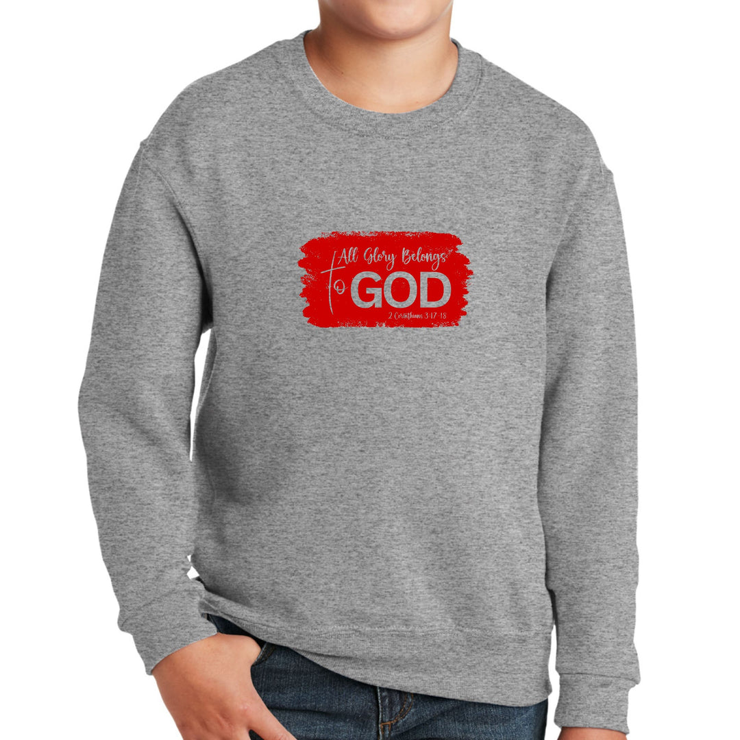 Youth Graphic Sweatshirt All Glory Belongs to God Red - Youth | Sweatshirts