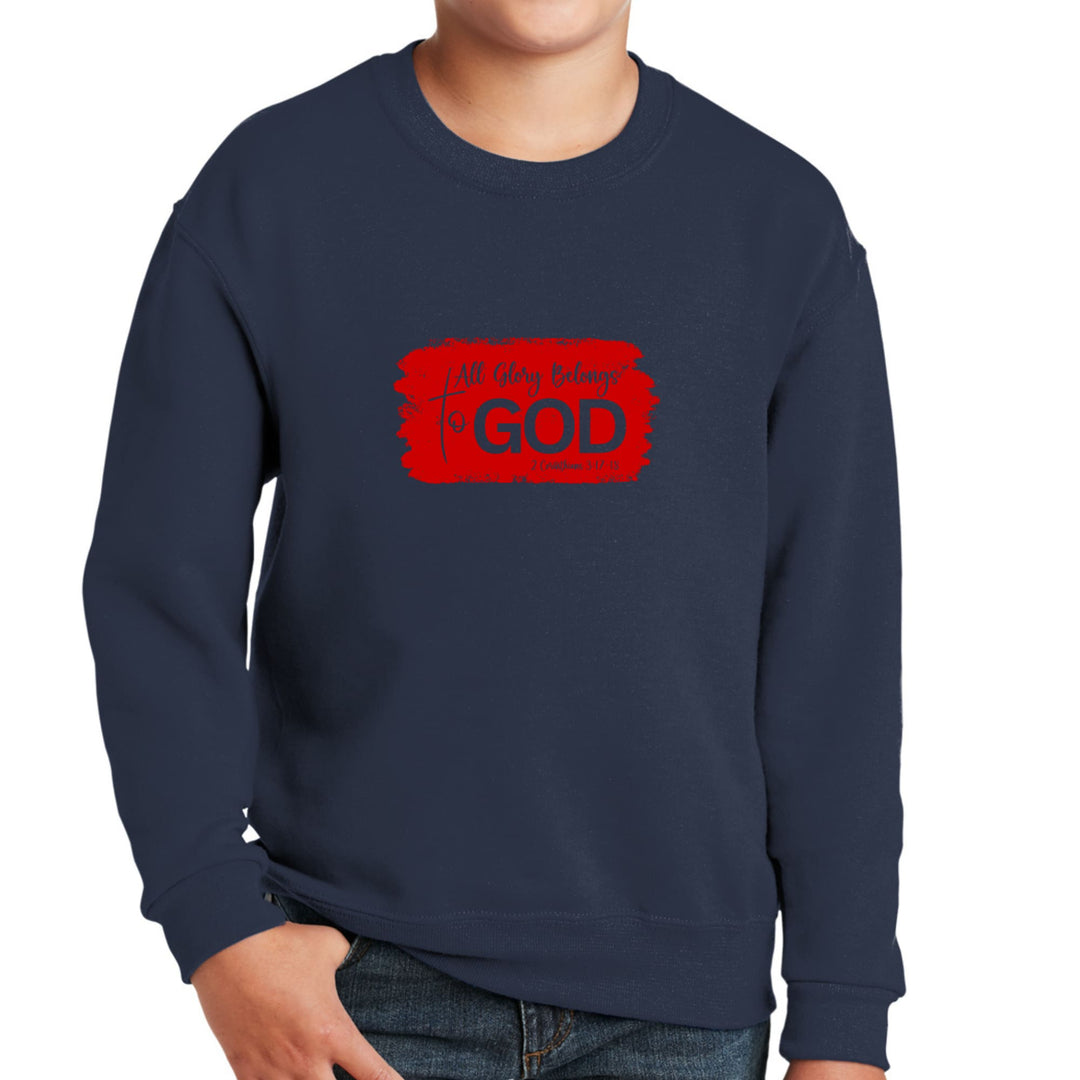 Youth Graphic Sweatshirt All Glory Belongs to God Red - Youth | Sweatshirts