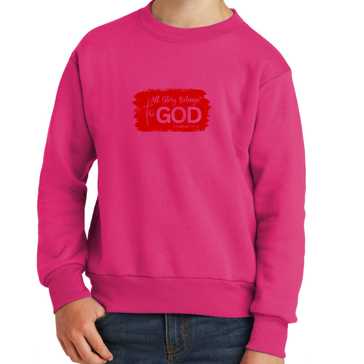 Youth Graphic Sweatshirt All Glory Belongs to God Red - Youth | Sweatshirts