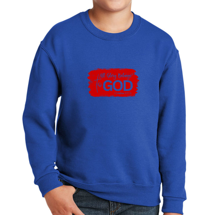 Youth Graphic Sweatshirt All Glory Belongs to God Red - Youth | Sweatshirts