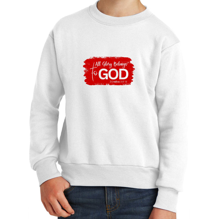 Youth Graphic Sweatshirt All Glory Belongs to God Red - Youth | Sweatshirts