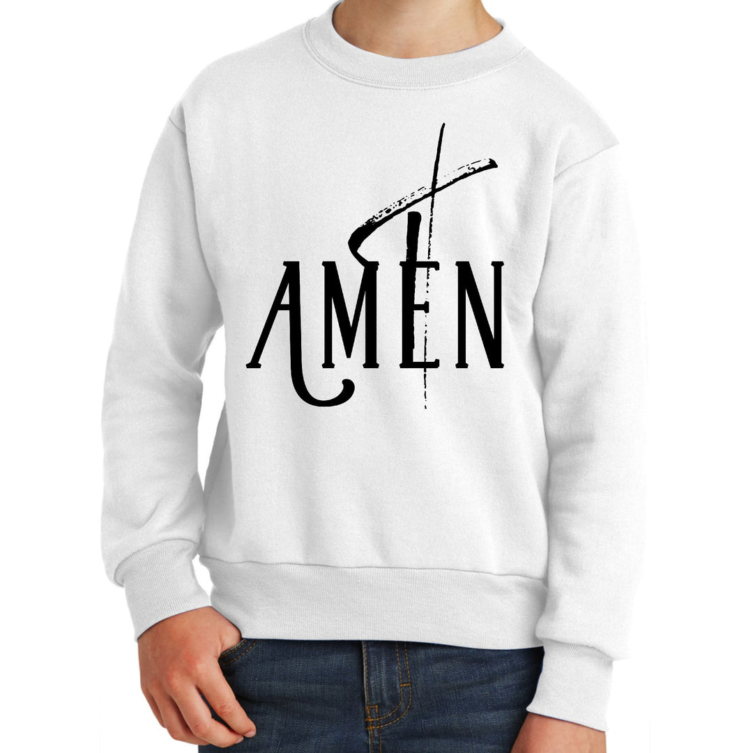 Youth Graphic Sweatshirt Amen Black Print - Youth | Sweatshirts