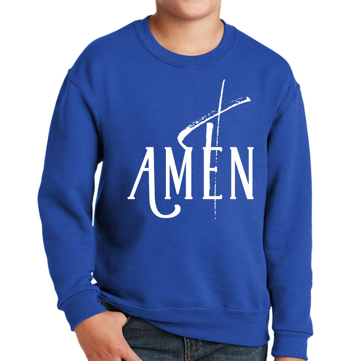 Youth Graphic Sweatshirt Amen White Print - Youth | Sweatshirts