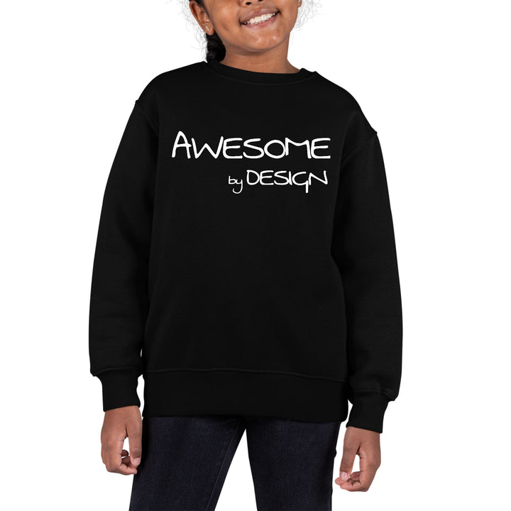 Youth Graphic Sweatshirt Awesome by Design White Print - Girls | Sweatshirts