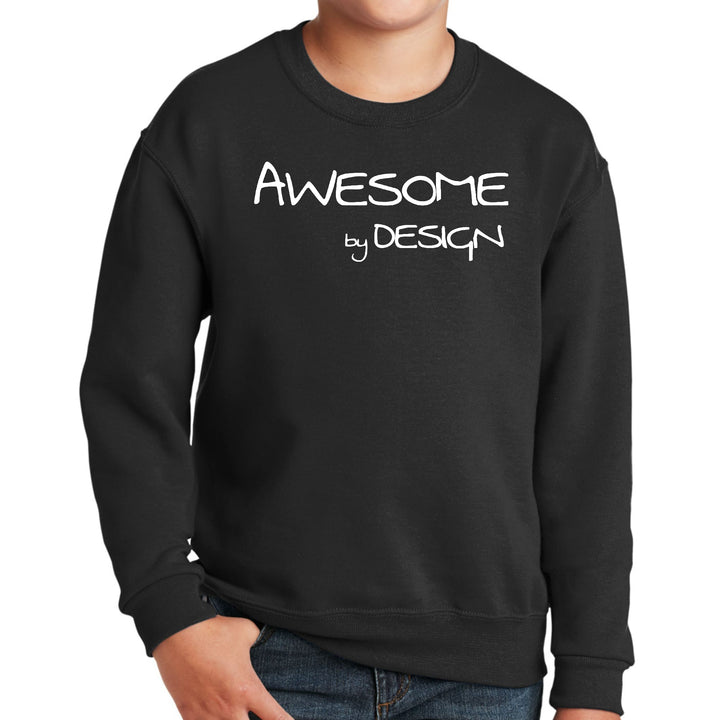 Youth Graphic Sweatshirt Awesome by Design White Print - Youth | Sweatshirts