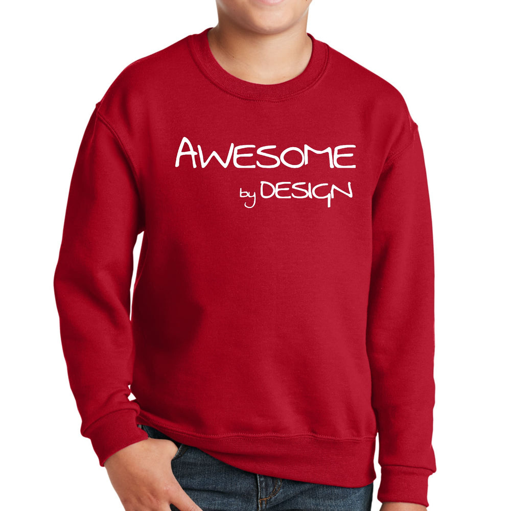 Youth Graphic Sweatshirt Awesome by Design White Print - Youth | Sweatshirts