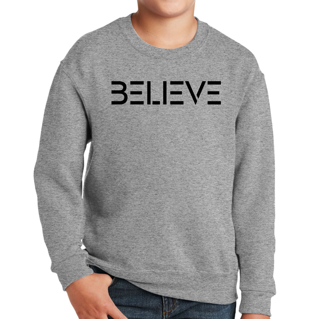 Youth Graphic Sweatshirt Believe Black Print - Youth | Sweatshirts