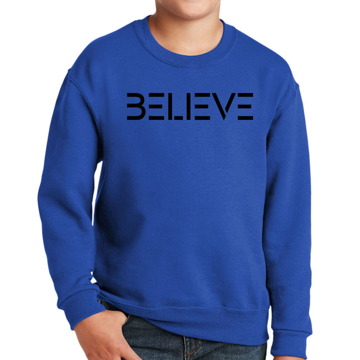 Youth Graphic Sweatshirt Believe Black Print - Youth | Sweatshirts