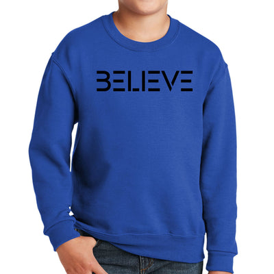 Youth Graphic Sweatshirt Believe Black Print - Youth | Sweatshirts