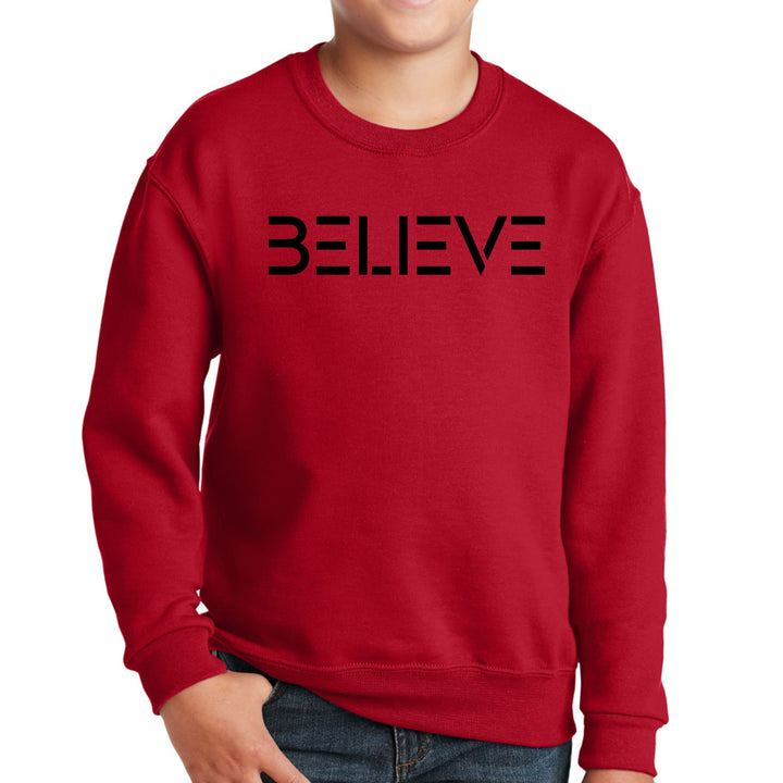 Youth Graphic Sweatshirt Believe Black Print - Youth | Sweatshirts