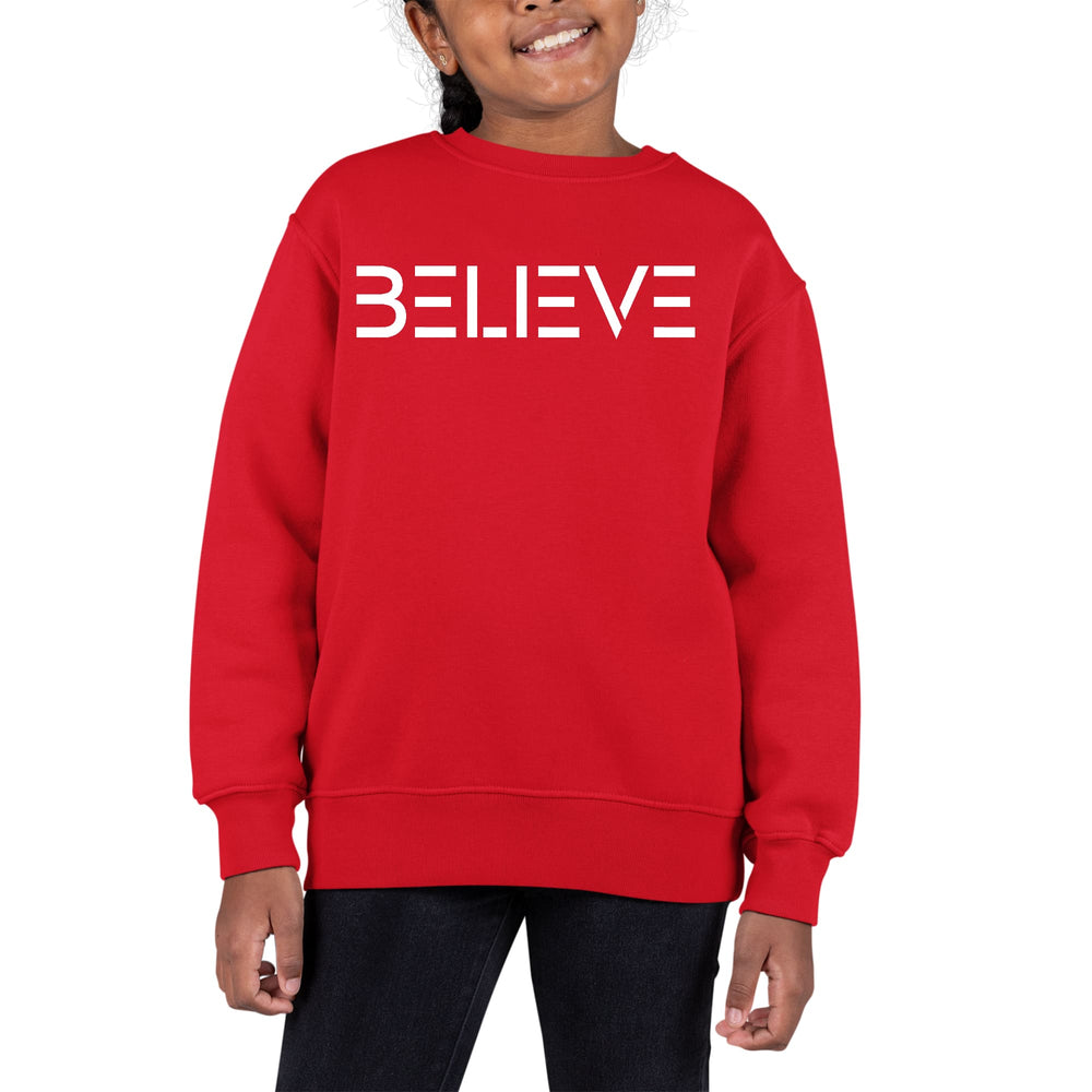 Youth Graphic Sweatshirt Believe White Print - Girls | Sweatshirts