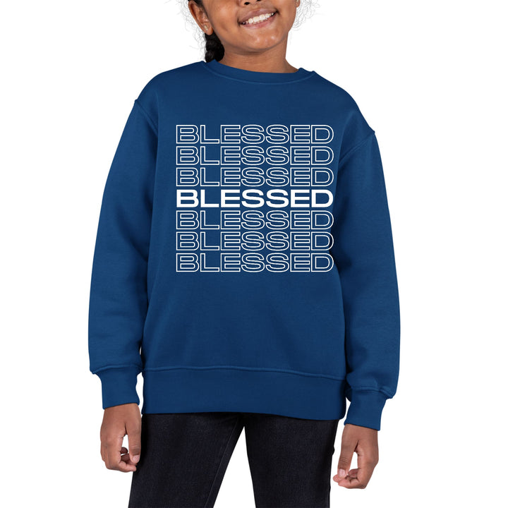 Youth Graphic Sweatshirt Blessed Stacked Print - Girls | Sweatshirts