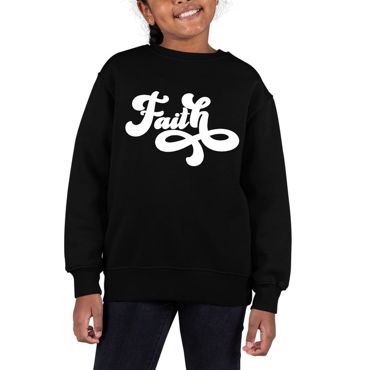 Youth Graphic Sweatshirt Faith Script Illustration - Girls | Sweatshirts