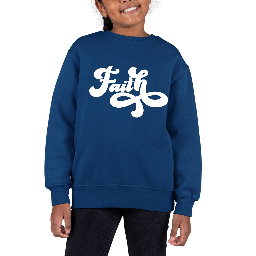 Youth Graphic Sweatshirt Faith Script Illustration - Girls | Sweatshirts