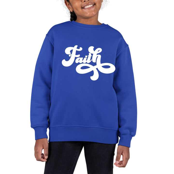 Youth Graphic Sweatshirt Faith Script Illustration - Girls | Sweatshirts