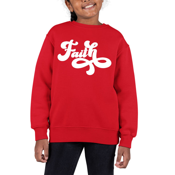 Youth Graphic Sweatshirt Faith Script Illustration - Girls | Sweatshirts