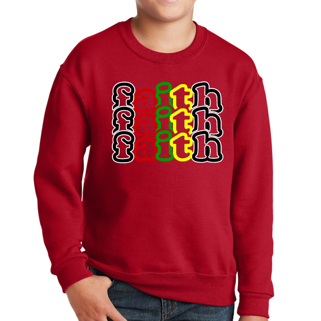 Youth Graphic Sweatshirt Faith Stack Multicolor Black Illustration