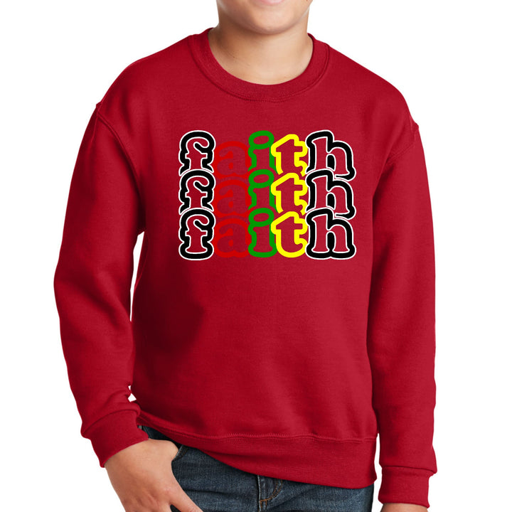 Youth Graphic Sweatshirt Faith Stack Multicolor Black Illustration