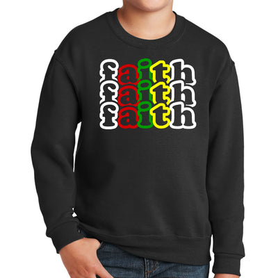 Youth Graphic Sweatshirt Faith Stack Multicolor Illustration - Youth