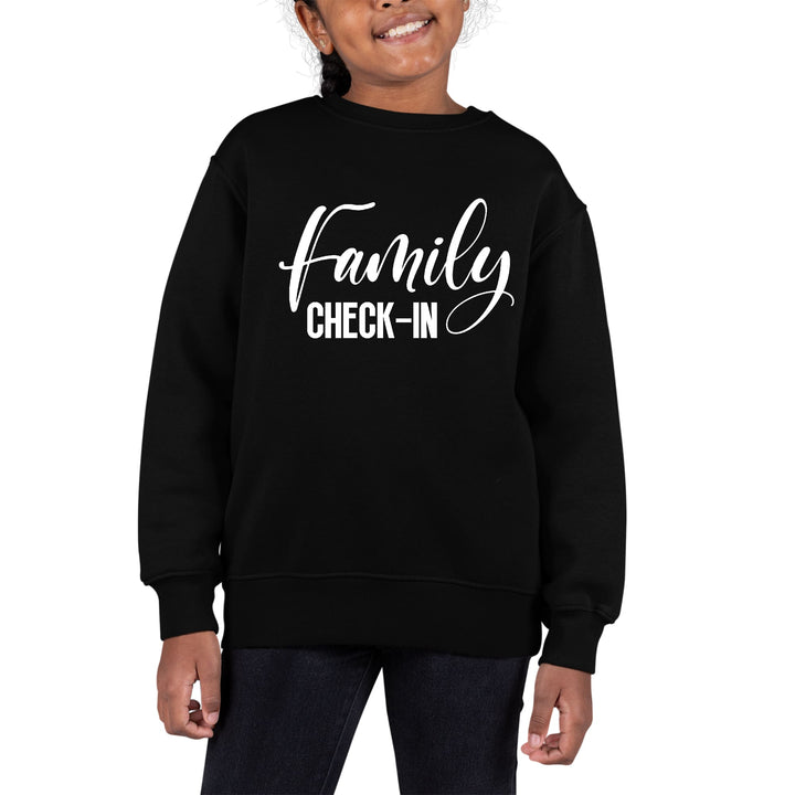 Youth Graphic Sweatshirt Family Check-in Illustration - Girls | Sweatshirts