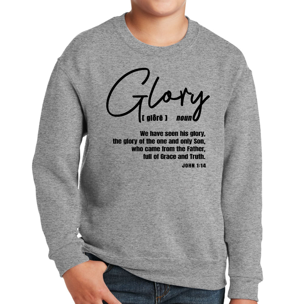 Youth Graphic Sweatshirt Glory - Christian Inspiration Black - Youth