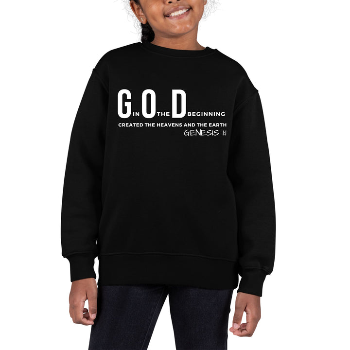 Youth Graphic Sweatshirt God in the Beginning Print - Girls | Sweatshirts