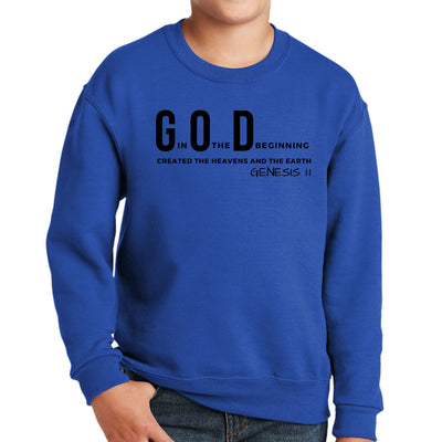 Youth Graphic Sweatshirt God In The Beginning Print - Youth | Sweatshirts