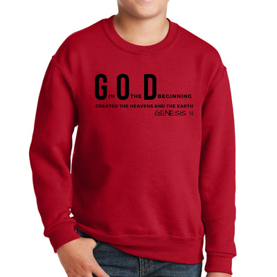 Youth Graphic Sweatshirt God In The Beginning Print - Youth | Sweatshirts