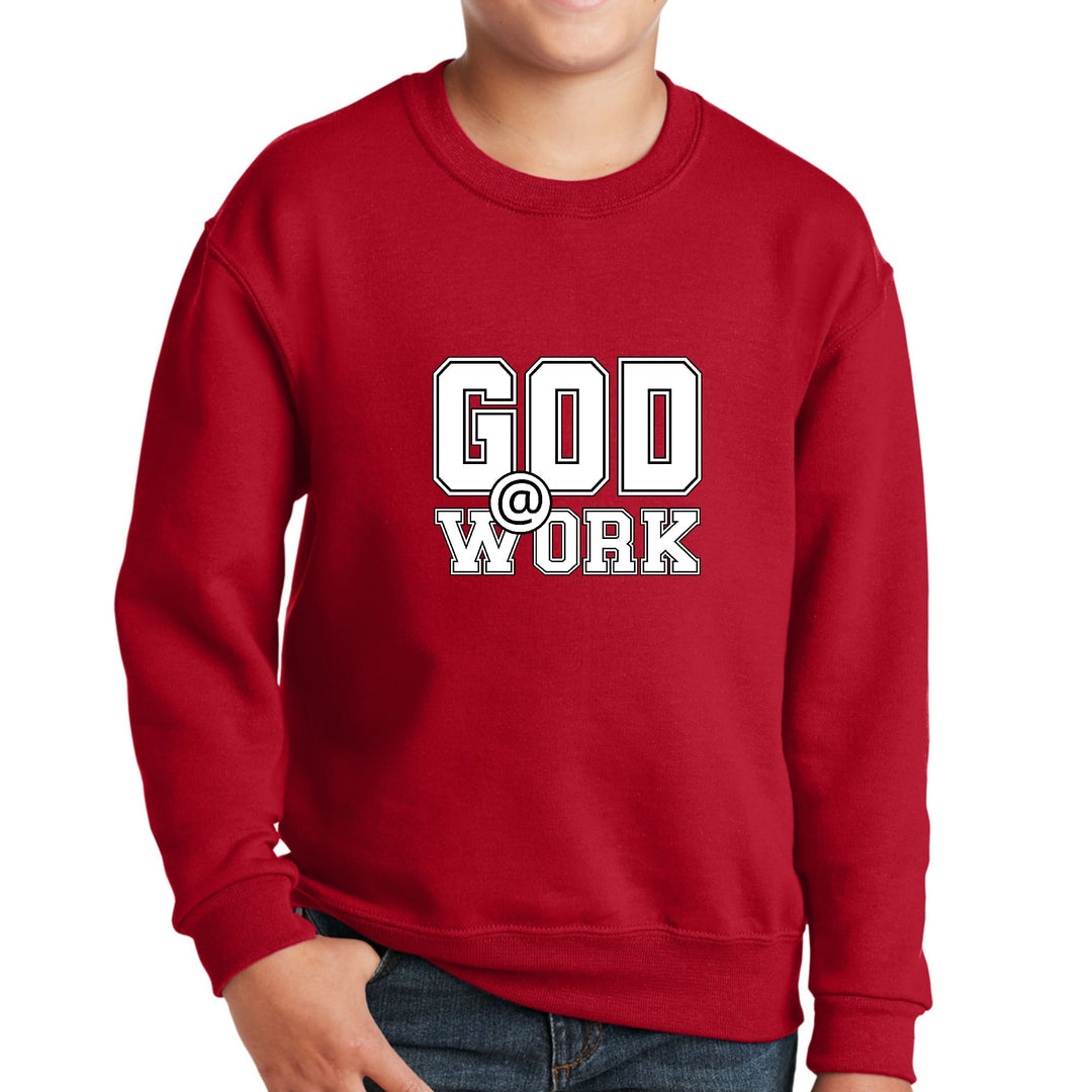 Youth Graphic Sweatshirt - God @ Work Print - Youth/Sweatshirts