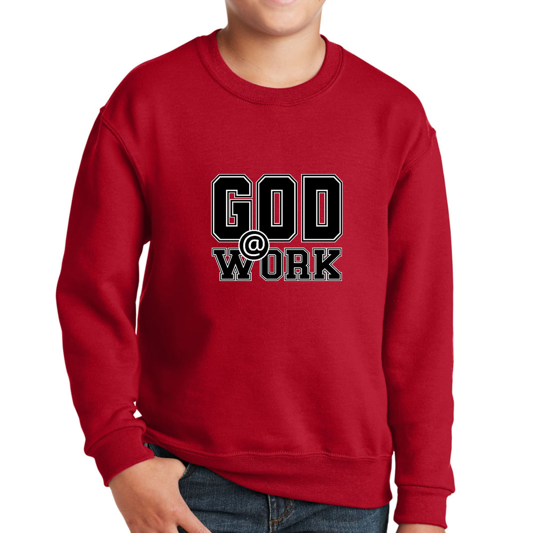 Youth Graphic Sweatshirt - God @ Work Print - Youth/Sweatshirts