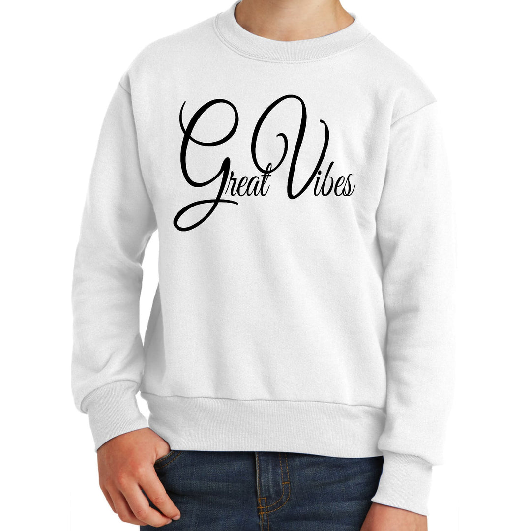 Youth Graphic Sweatshirt Great Vibes Black Illustration - Youth | Sweatshirts