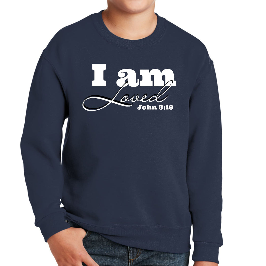 Youth Graphic Sweatshirt i am Loved - John 3:16 Illustration - Youth/Sweatshirts