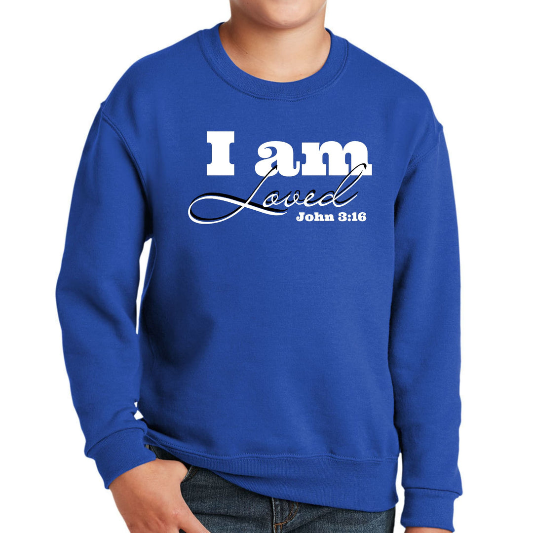 Youth Graphic Sweatshirt i am Loved - John 3:16 Illustration - Youth/Sweatshirts
