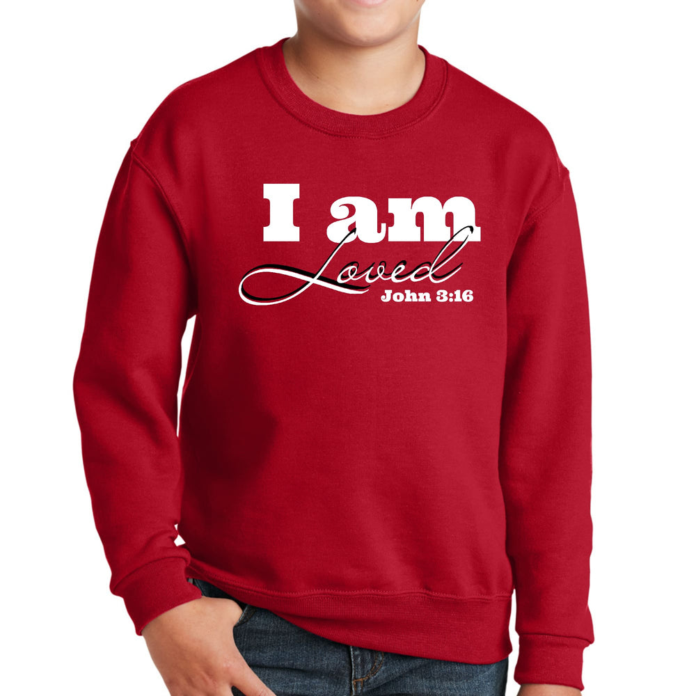 Youth Graphic Sweatshirt i am Loved - John 3:16 Illustration - Youth