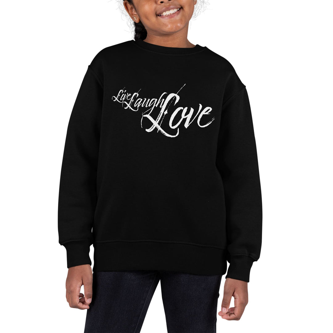 Youth Graphic Sweatshirt Live Laugh Love Light Grey - Girls | Sweatshirts