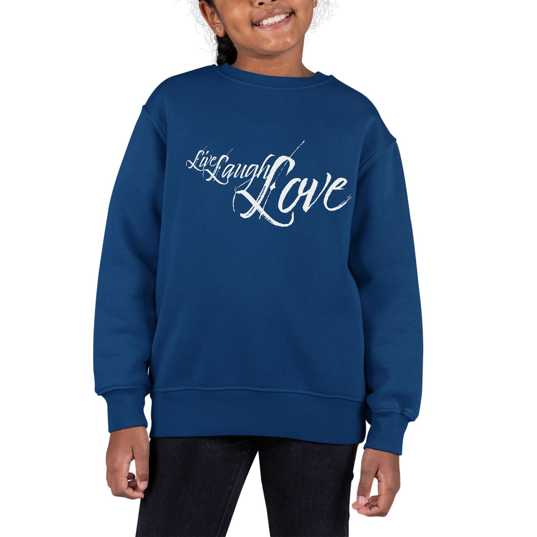 Youth Graphic Sweatshirt Live Laugh Love Light Grey - Girls | Sweatshirts