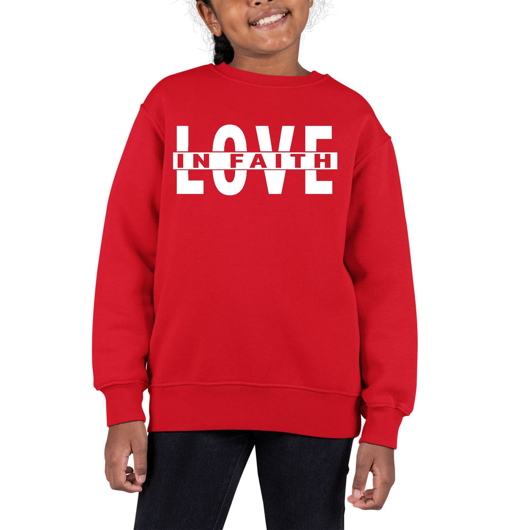 Youth Graphic Sweatshirt Love in Faith - Girls | Sweatshirts