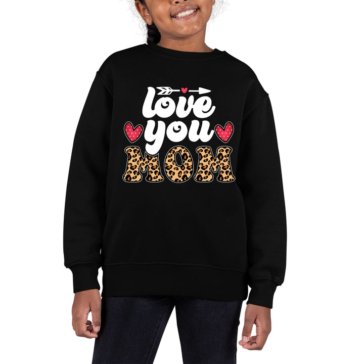 Youth Graphic Sweatshirt Love you Mom Leopard Print - Girls | Sweatshirts