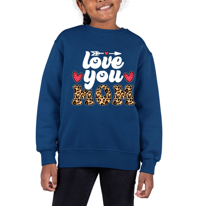 Youth Graphic Sweatshirt Love you Mom Leopard Print - Girls | Sweatshirts