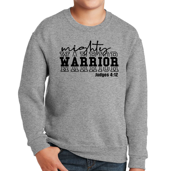 Youth Graphic Sweatshirt Mighty Warrior Black Illustration - Youth | Sweatshirts