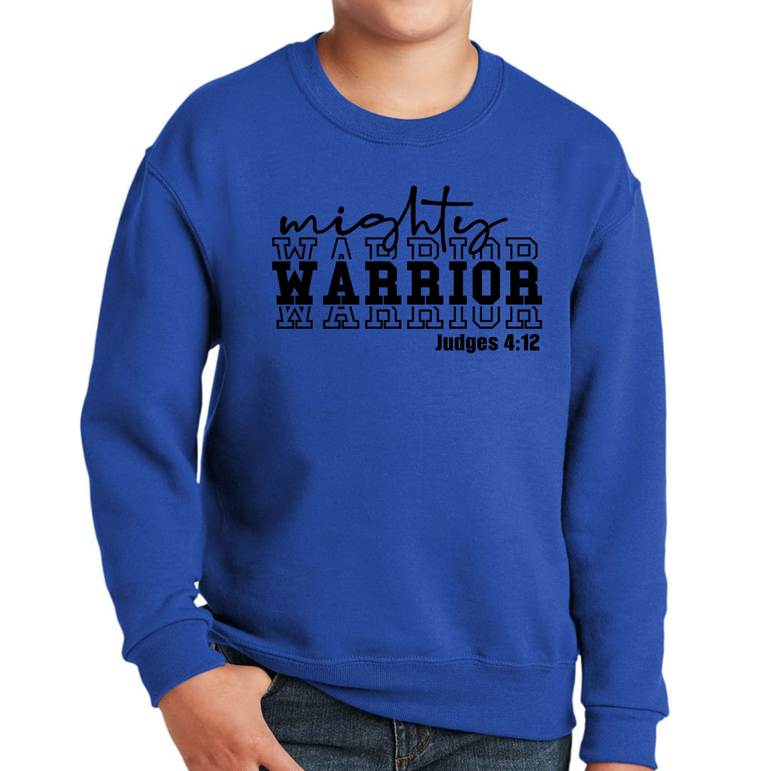 Youth Graphic Sweatshirt Mighty Warrior Black Illustration - Youth | Sweatshirts