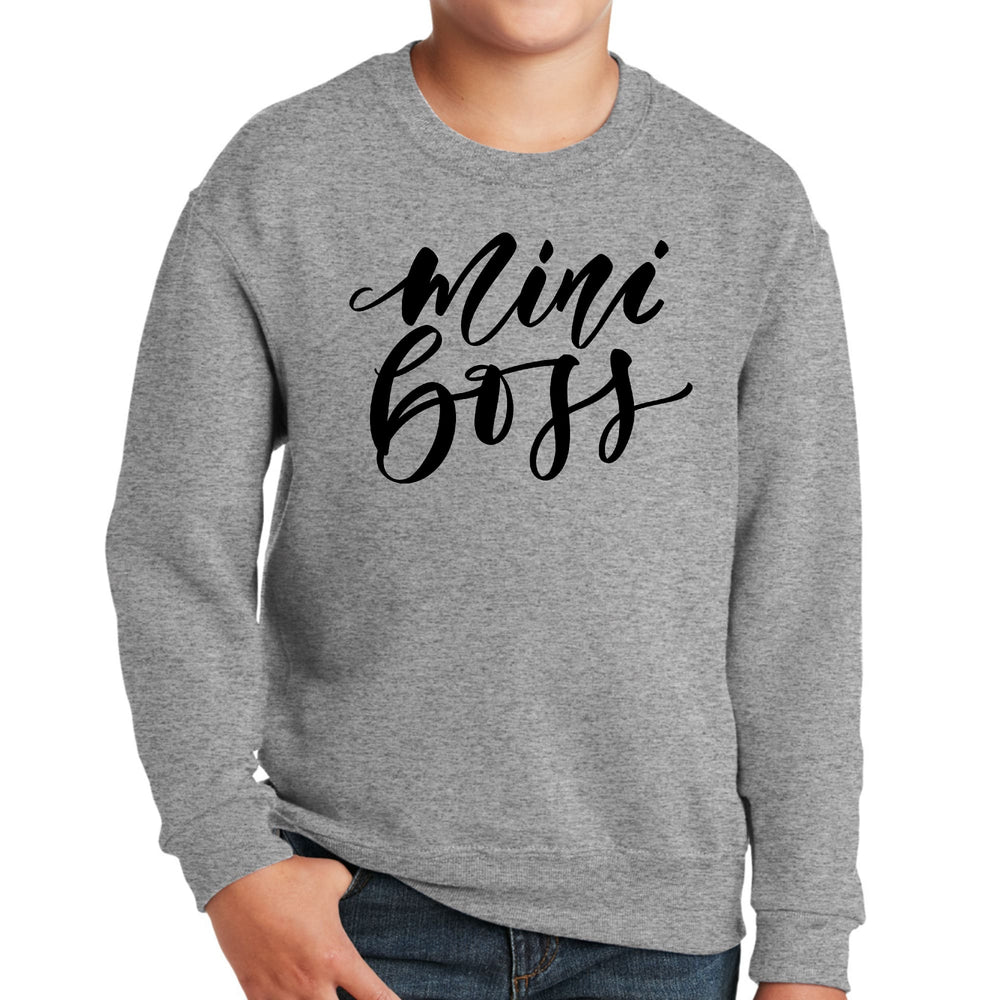 Youth Graphic Sweatshirt Mini Boss Black Illustration - Youth | Sweatshirts