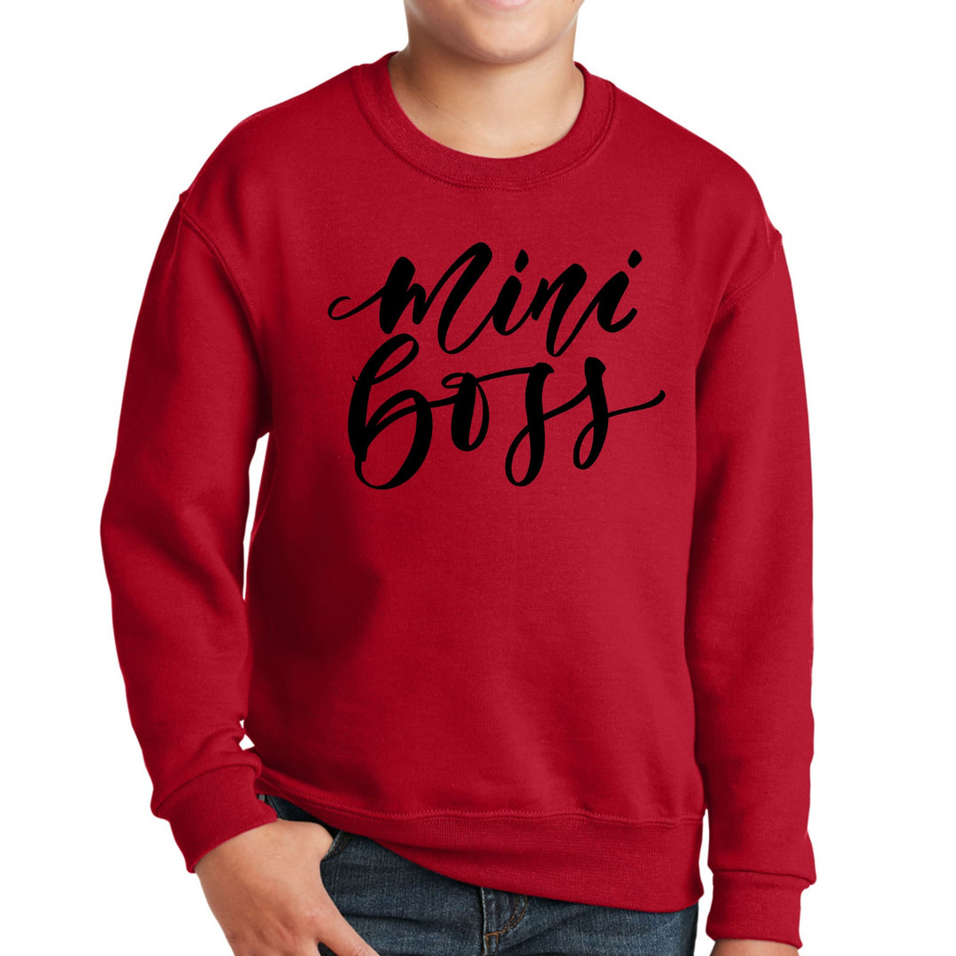 Youth Graphic Sweatshirt Mini Boss Black Illustration - Youth | Sweatshirts